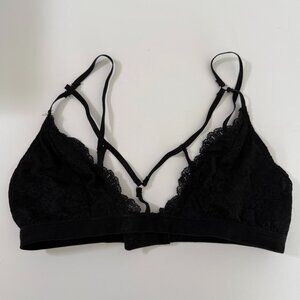 SIGNATURE8 Black Strappy Lace Bralette